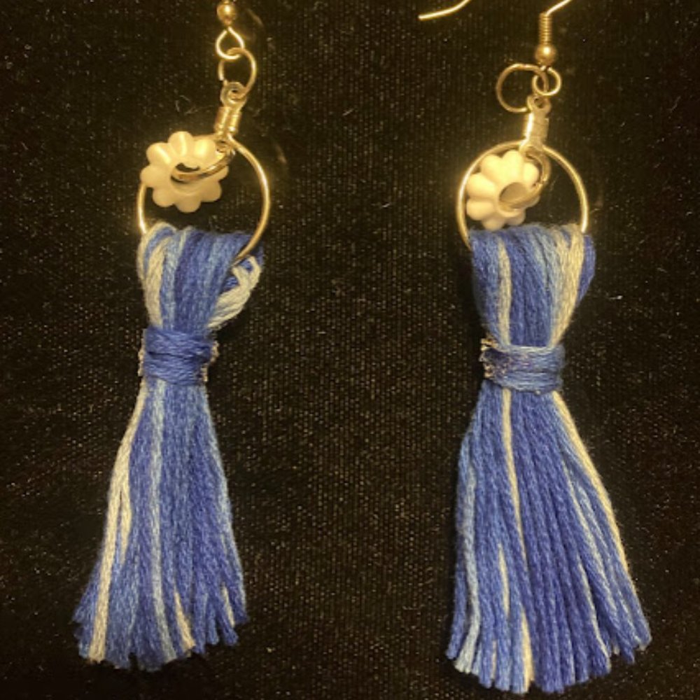 Handmade Floral Tassel Earrings